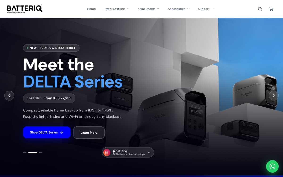 Batteriq portable power & solar website by Gregory Shikutwa