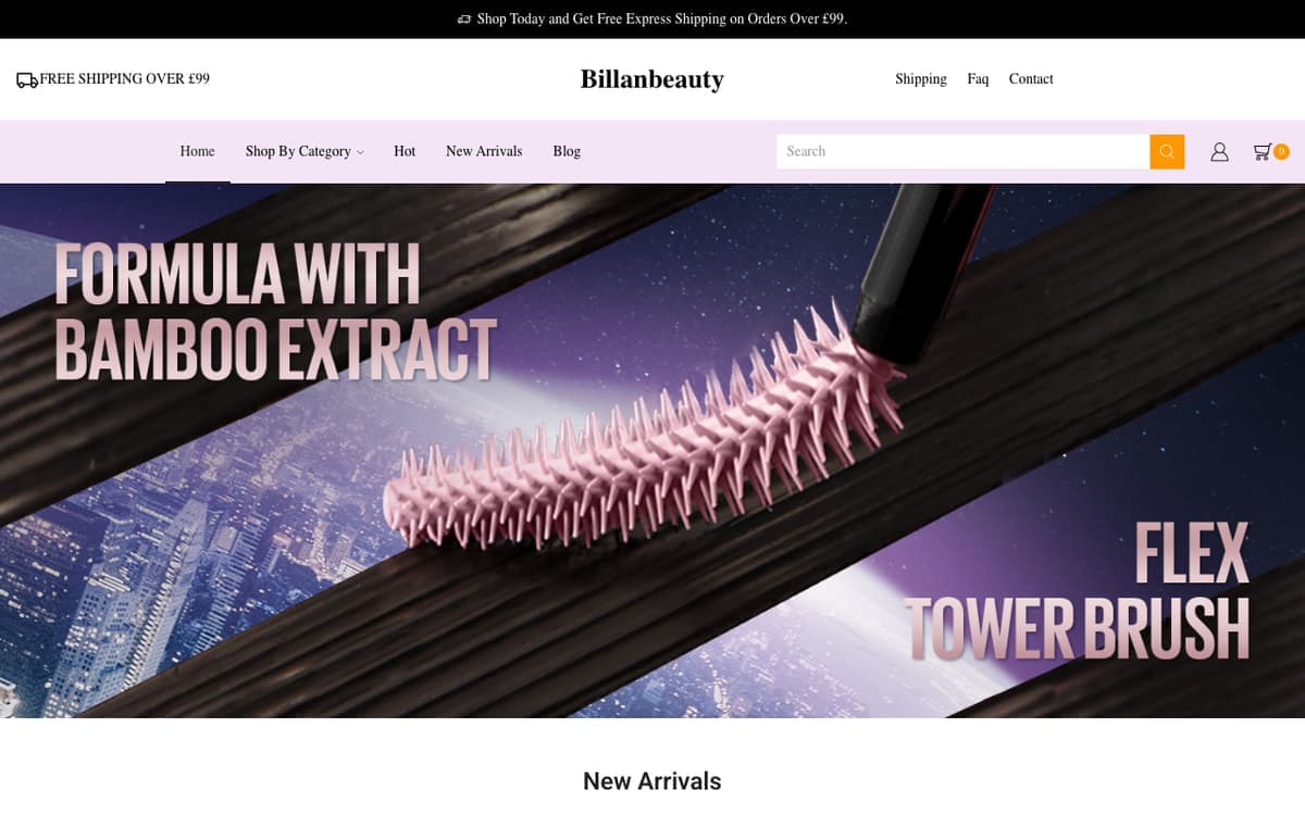 Billan Beauty international beauty retail (uk) website by Gregory Shikutwa