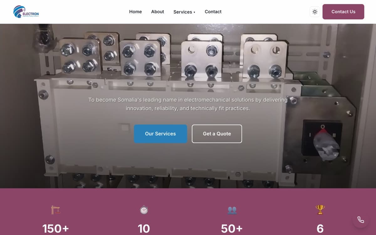 Electron Engineers electro-mechanical consultancy website by Gregory Shikutwa