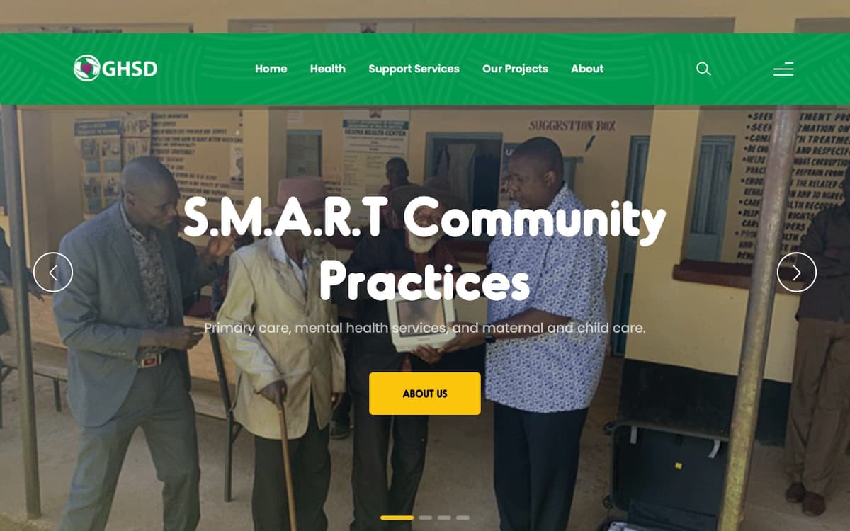 Global Health and Sustainable Development (GHSD) global health & development ngo website by Gregory Shikutwa