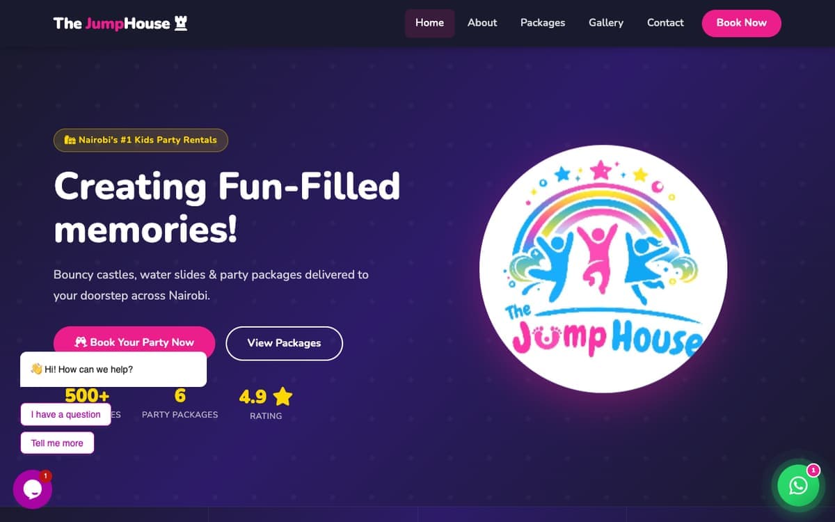 The JumpHouse kids party & event rentals website by Gregory Shikutwa
