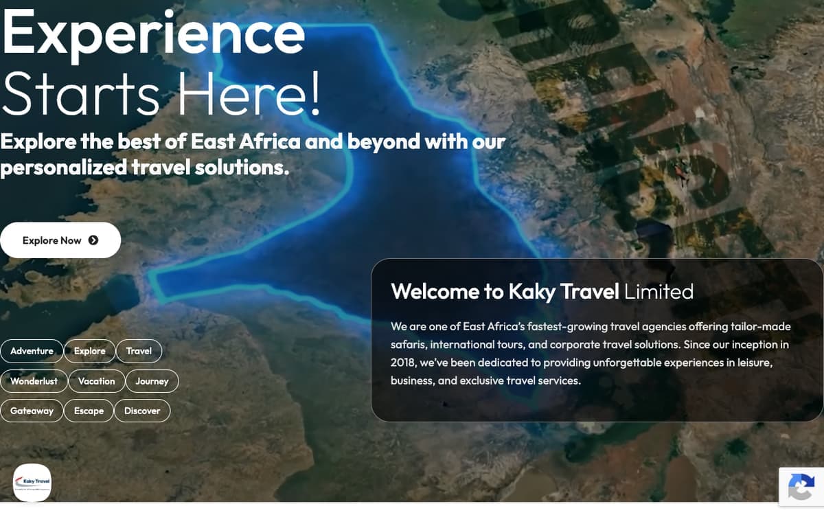 Kaky Travel east africa travel agency website by Gregory Shikutwa