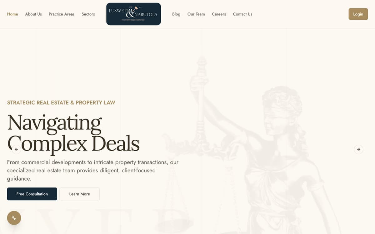 Lusweti & Nabutola Advocates legal & corporate law website by Gregory Shikutwa