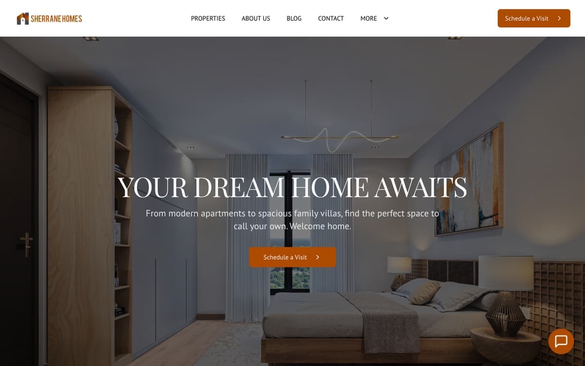 Sherrane Homes real estate development website by Gregory Shikutwa