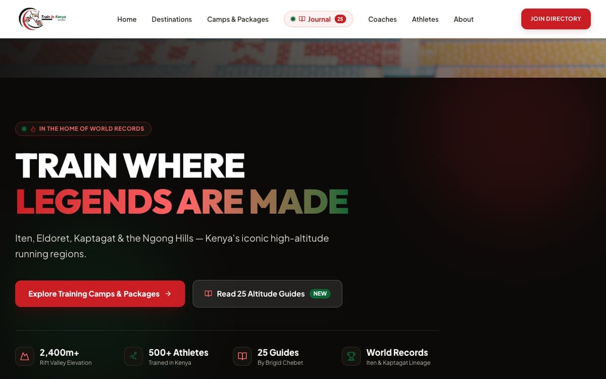 Train in Kenya Ventures sports tourism & elite training website by Gregory Shikutwa