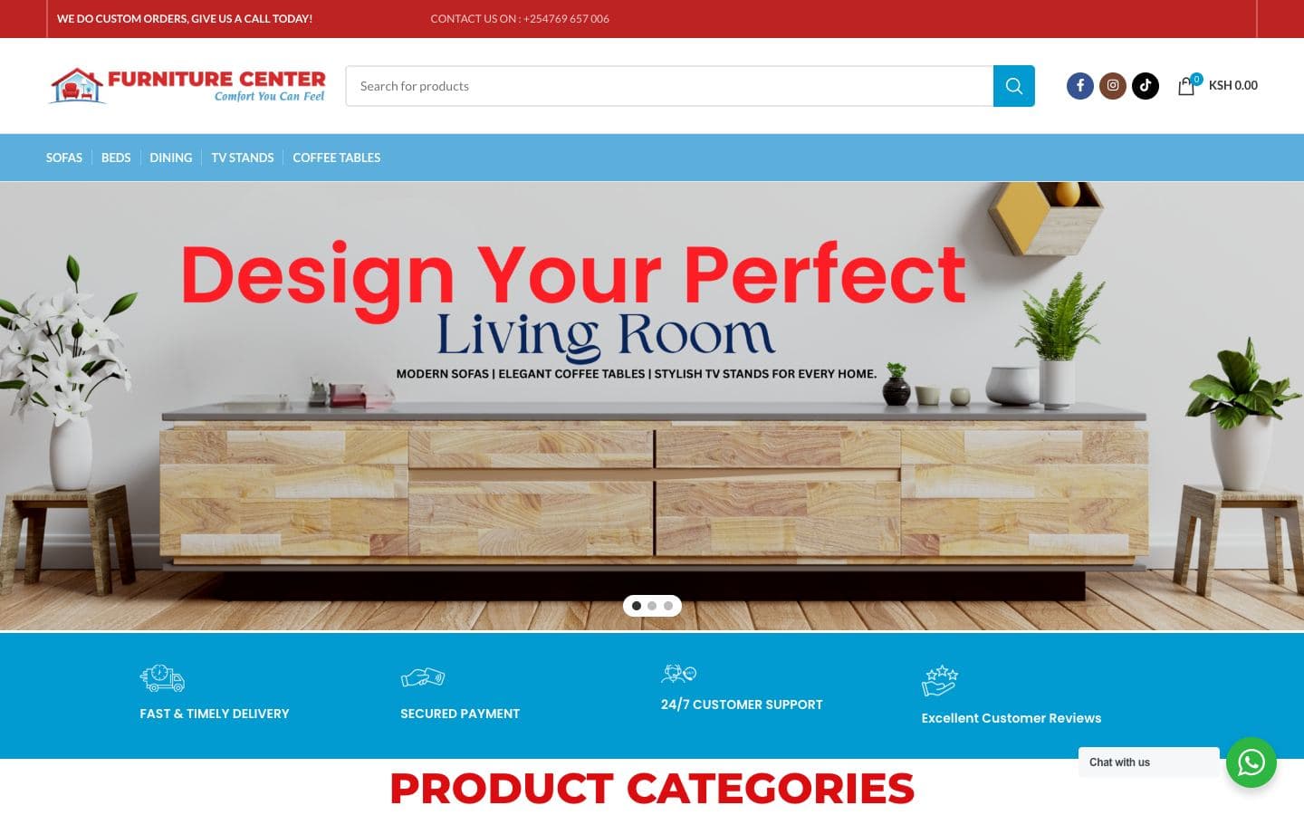 Furniture Center furniture retailer website by Gregory Shikutwa