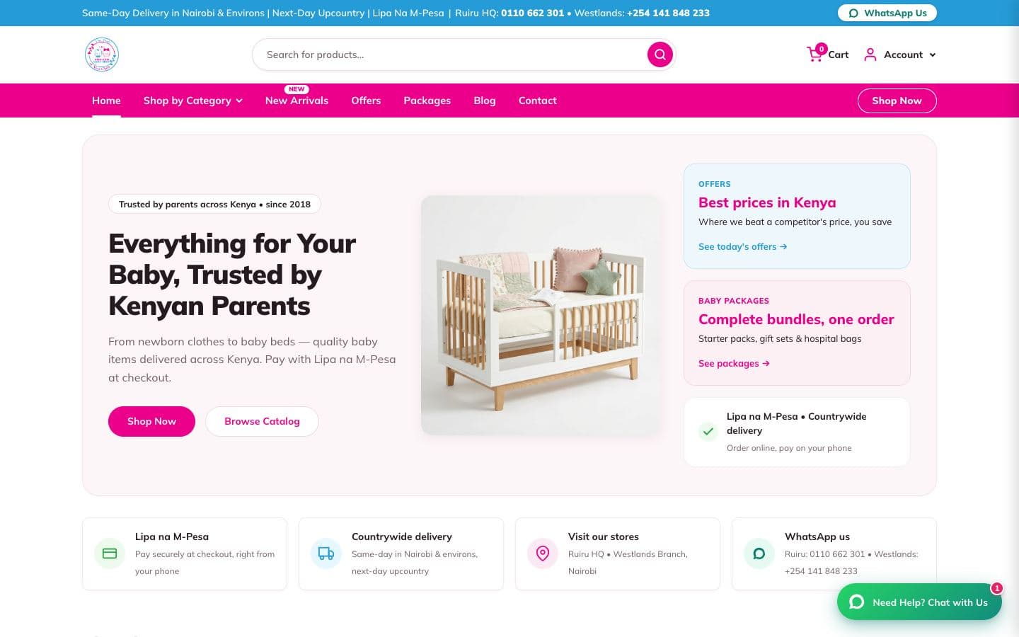 Kishkids Baby Shop online baby store website by Gregory Shikutwa
