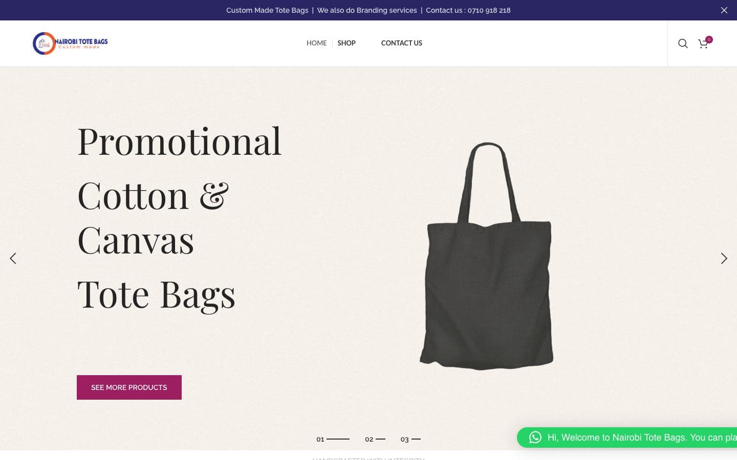 Nairobi Tote Bags tote bag manufacturer website by Gregory Shikutwa