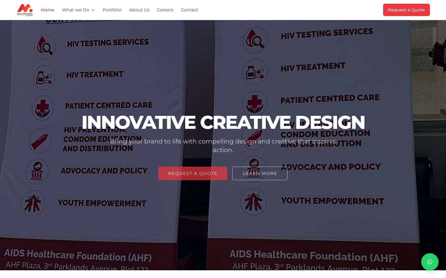 Normshift Media marketing & pr agency website by Gregory Shikutwa
