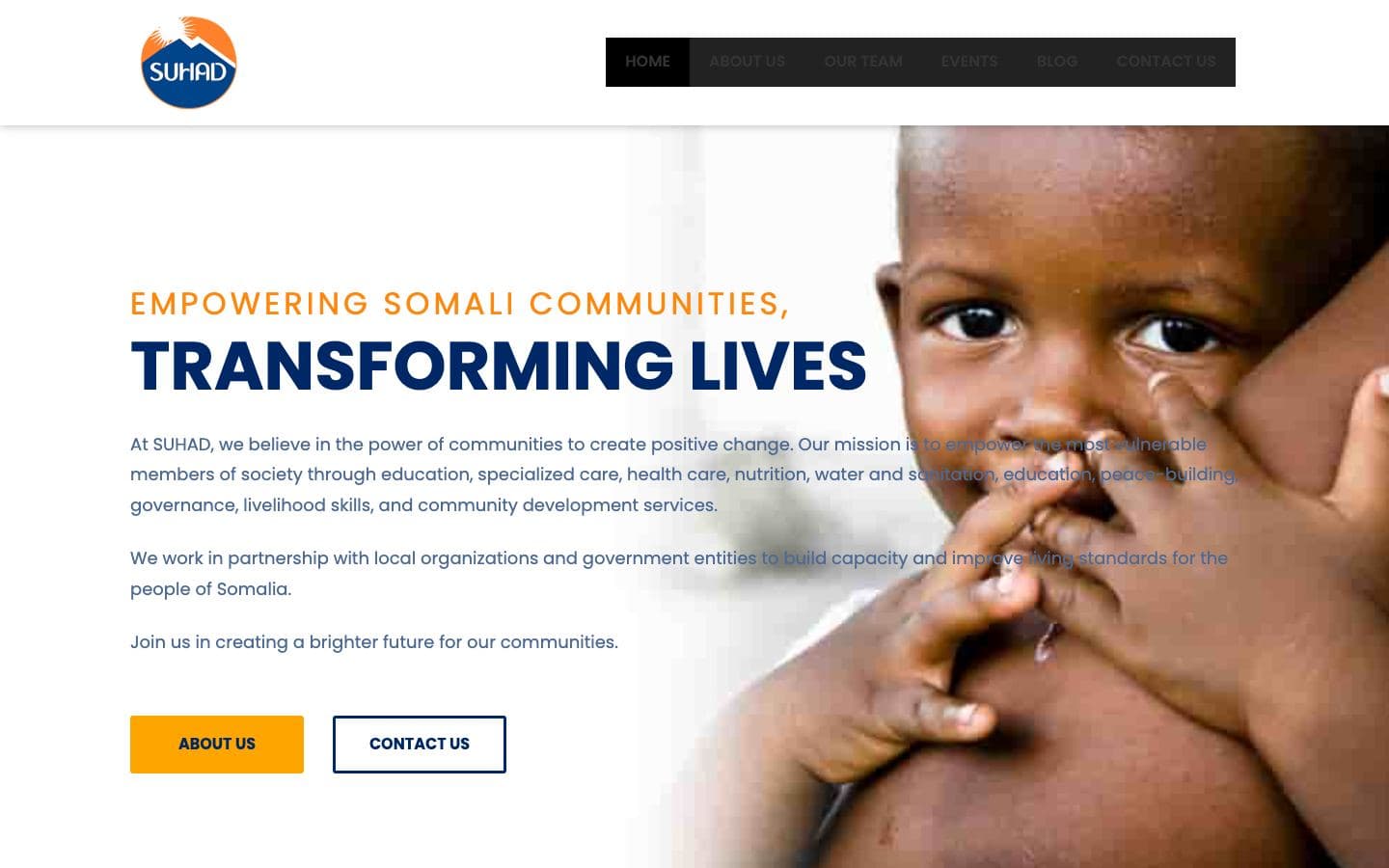 SUHAD ngo · somalia website by Gregory Shikutwa